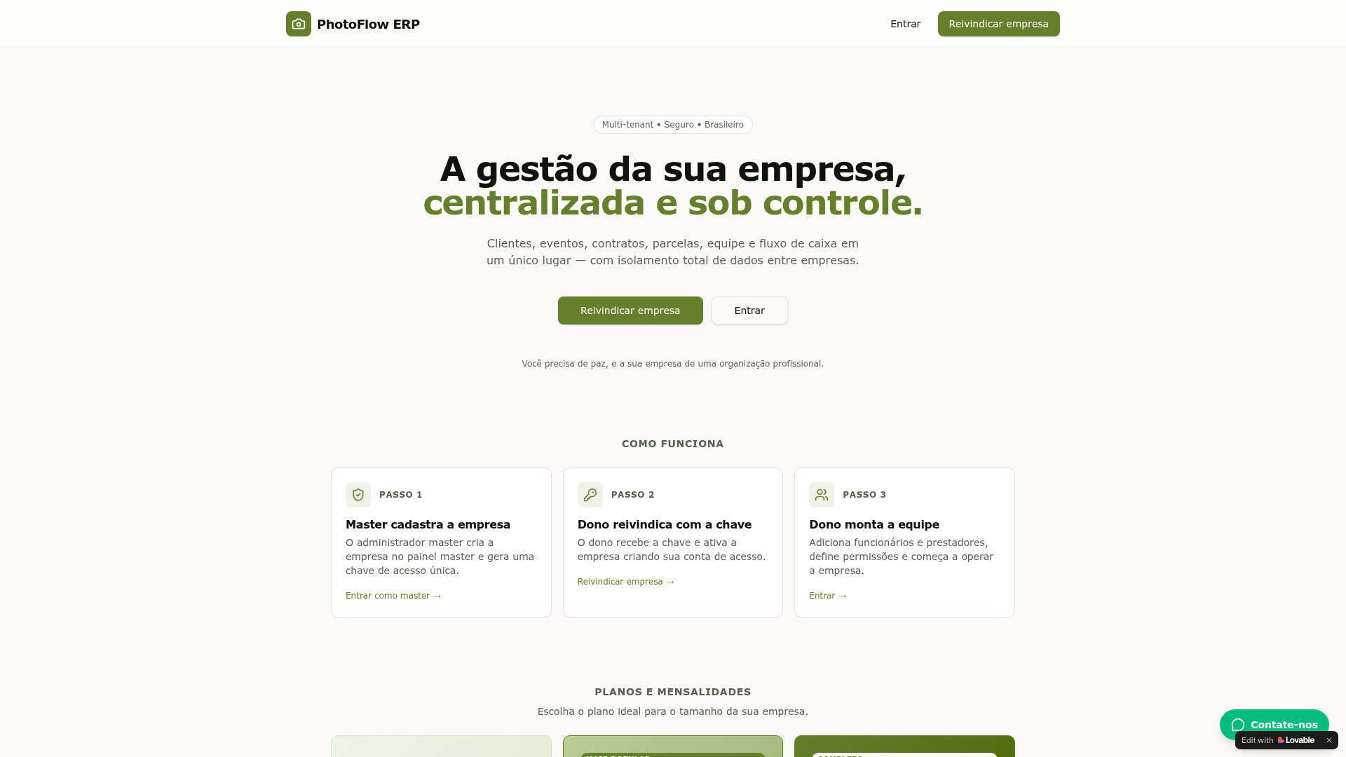 Planny — ERP para eventos